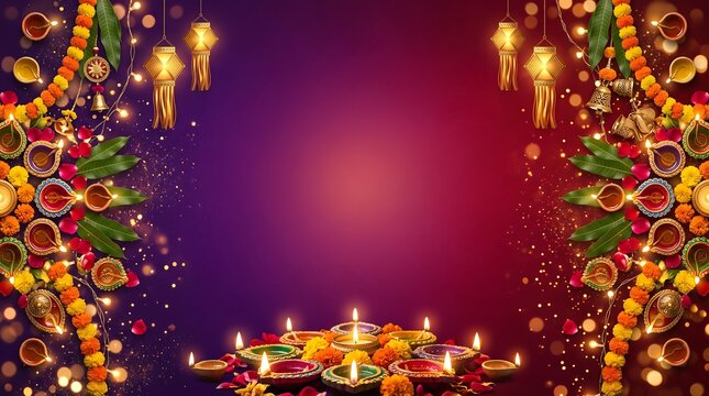 A vibrant and festive diwali celebration illuminated with lights and joyous traditions marking the triumph of good over evil