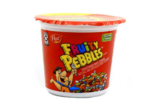 Fruity Pebbles brand breakfast cereal