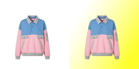 Colorblock casual pullover hoodie isolated on transparent background © MDMAHMUD