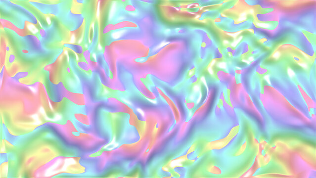 Holographic iridescent liquid chrome background