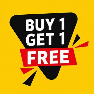 Buy one get one free promotional sale banner with bold text