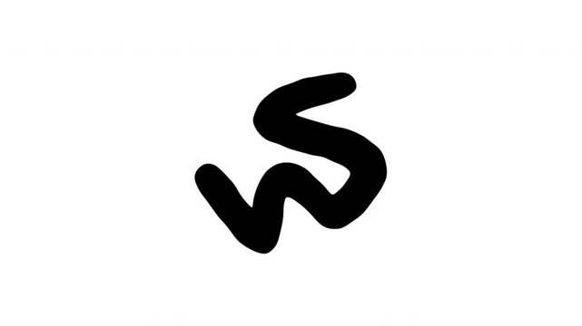 Squiggle Mark For Creative Emphasis And Motion Cues Doodle Animation With Alpha Channel. Wavy Line Symbol And Attention Accent. Animated Hand-Drawn Icon For Video Overlay 4K.