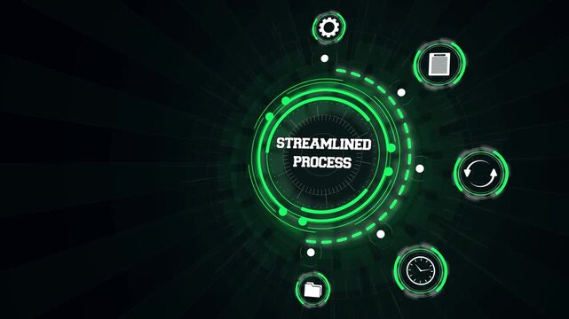 Streamlined process flow visualization highlighting efficient corporate operational sequence