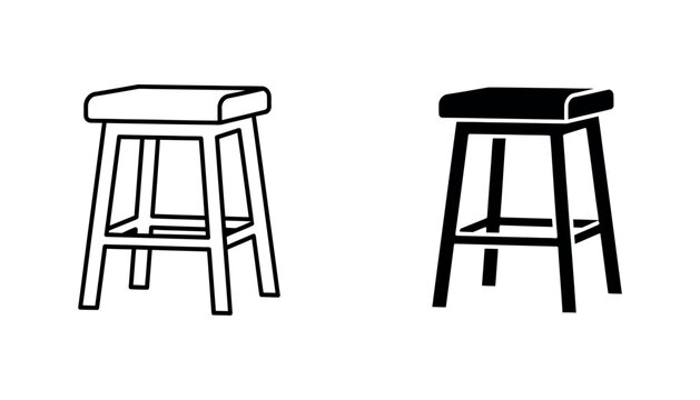 Simple bar stool comparison illustration