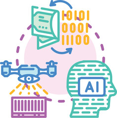 Fototapeta premium Autonomous trading algorithm operating with global market data, managing financial transactions and investment strategies automatically, representing modern fintech and high frequency trading