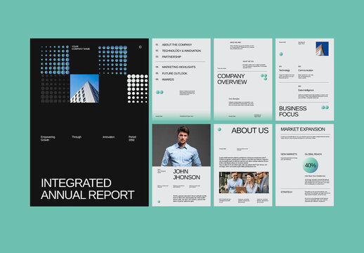 Green Gradient Minimalist Startup Company Annual Report