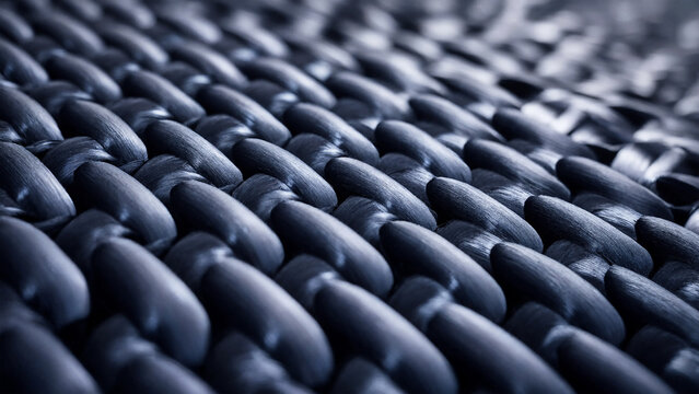 Macro close up of dark titanium braided wire texture