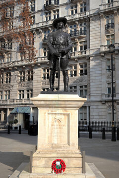The Memorial to the Brigade of Gurkhas on Horse Guards Avenue, Whitehall, London, UK