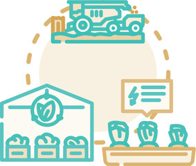 Fototapeta premium Global infographic diagram illustrating interconnected environmental sustainability. Responsible natural resource management
