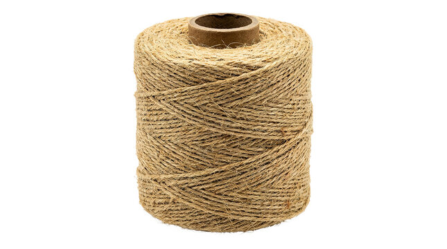 Durable natural jute twine on brown spool for crafting and gardening