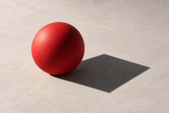 Red Sphere Casting Impossible Square Shadow