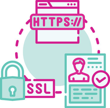 Secure digital connection safeguarding user data and website authentication through https protocol and ssl certificate, preventing unauthorized access and cyber threats for safe online browsing