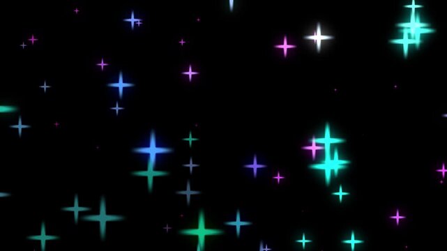 Twinkling stars in dark space background