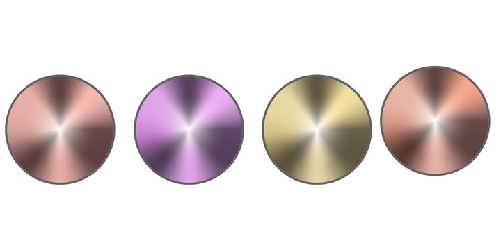 Set of metallic radial gradient circles