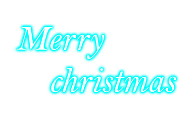 Merry christmas neon text isolated on transparent background © Osman Hadi