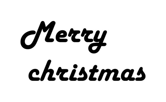 Merry christmas typography isolated on transparent background