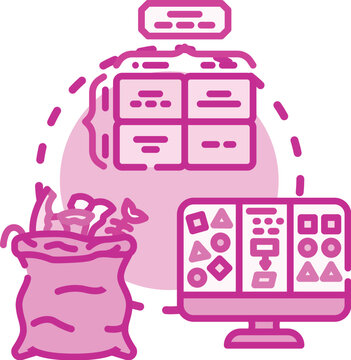 Class separation concept. Segregation conflict, disparity discrimination, status elitism icon vector illustration