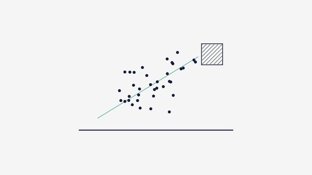 Animated Scatter Plot Diagram With Teal Trend Line