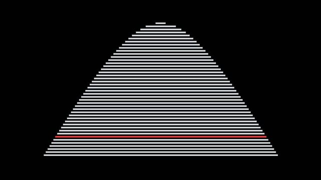 Animated Striped Pyramid With Moving Red Line