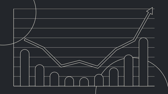 Abstract Business Infographic with Line and Bar Chart Data