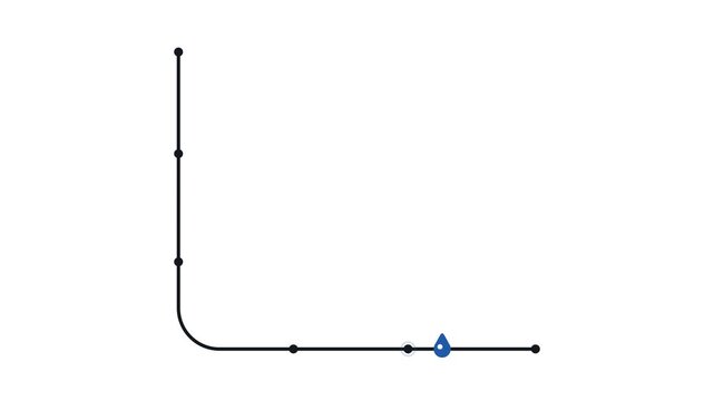Blue Marker Sliding Along L Shaped Path Animation