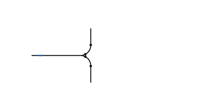 Animated Branching Path Diagram With Blue Marker