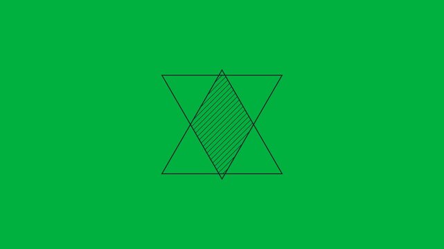 Animated Six Pointed Star Outline With Hatched Center