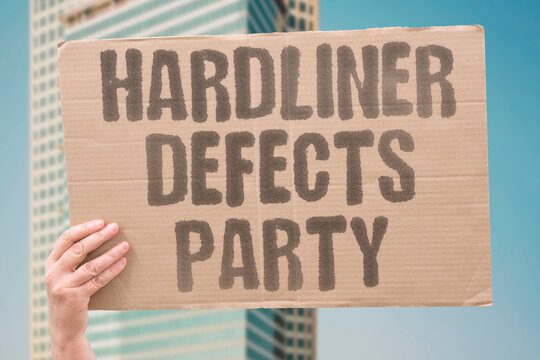 "Hardliner defects party" Firebrand turns on former allies. HARDLINER. DEFECTION. PARTY. ALLIES. POLITICS.