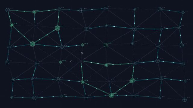 Autonomous Network Topology Self-Healing Matrix Motion Background - 4K 60fps Infinite Loop