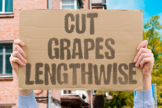 "Cut grapes lengthwise" Choking prevention for toddlers. GRAPES. CHOKING. TODDLERS. SAFETY. PARENTS.