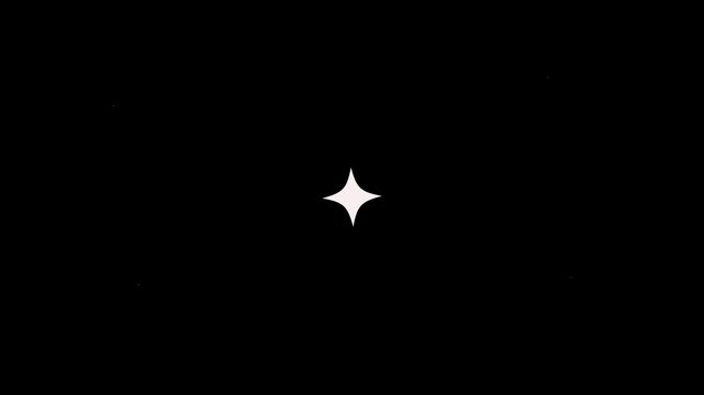 glitter line stars, circle sparkle on black background, sparkle twinkle animation, glowing white doodle stars, glitter shine bursts, retro flat vector style, blinking cartoon effects, green