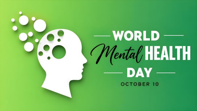Vector illustration design concept of world mental health day observed on october 10