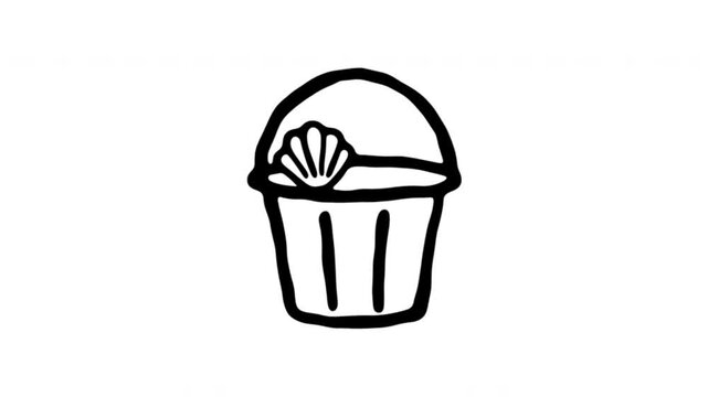 Protective Helmet For Safety And Workplace Protection Doodle Animation With Alpha Channel. Hard Hat And Construction Equipment. Animated Hand-Drawn Icon For Video Overlay 4K.