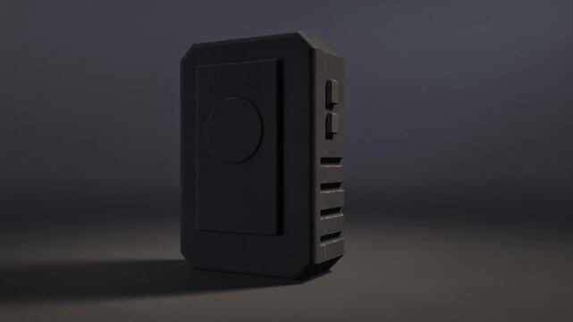 Police Body Camera Turning From Back to Front Reveal, 3D Render