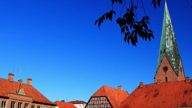 the historic german city of eutin 4k video with a pan