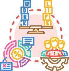Fototapeta premium Adaptive workforce scheduling concept illustrating flexible human resources planning, calendar organization, task management, team allocation, and data driven optimization for productivity