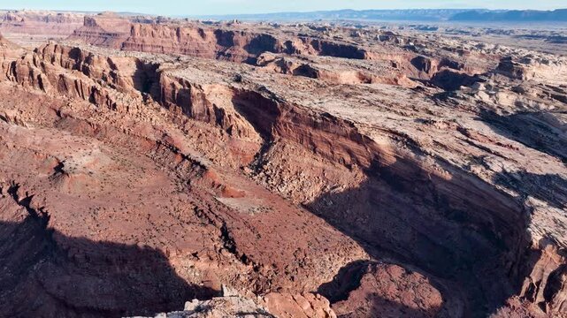 Aerial shot of the amazing landscapes and San Rafael Reef rock formations in Utah.