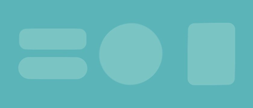Abstract teal geometric shapes and UI elements background.