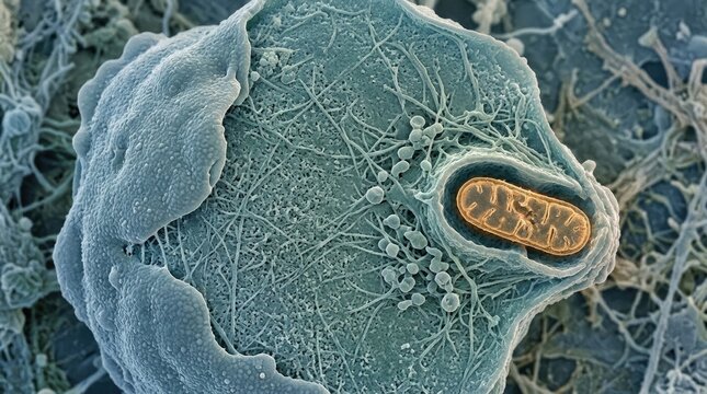 Archaea cell engulfing energetic bacterium during eukaryogenesis, demonstrating endosymbiosis as critical evolutionary bottleneck within rare earth hypothesis, forming initial mitochondrion.