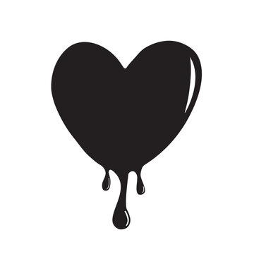 Icona di cuore sanguinante di Halloween, illustrazione vettoriale