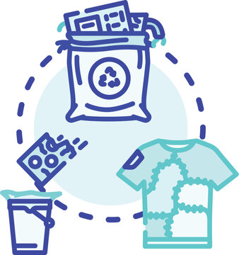 Merchandise obsolescence concept showing expired goods, outdated clothing, and product decline, indicating economic waste and the need for sustainable consumption practices