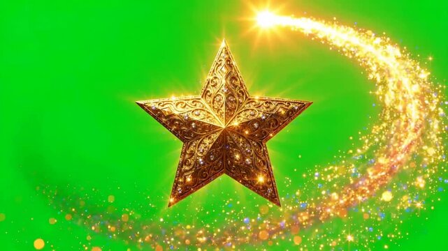 Christmas Star Trail, Green Screen 4K Loop