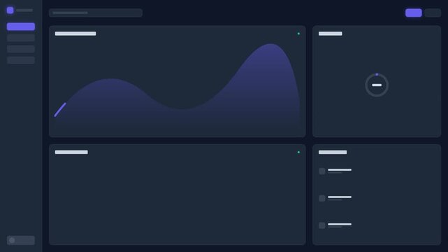 Modern saas dashboard interface with data analytics charts motion animation