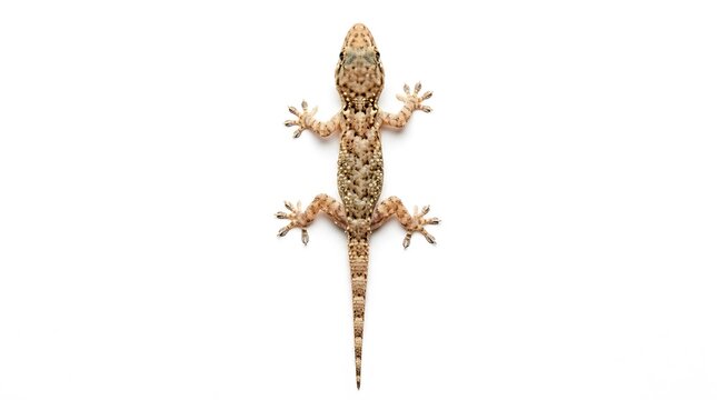 Common house gecko isolated on white background
