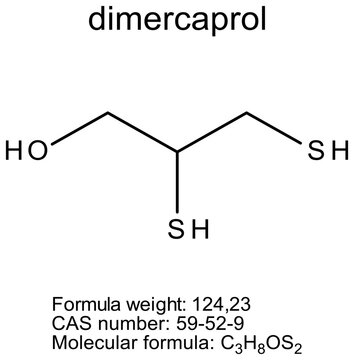 Chemical structure of dimercaprol, drug substance