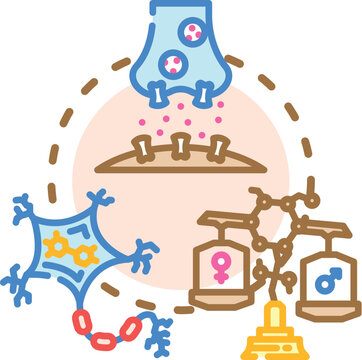 Anterior pituitary&ndash;thyroid signaling concept. Endocrine homeostasis, feedback triiodothyronine, hormone adenohypophysis icon vector illustration