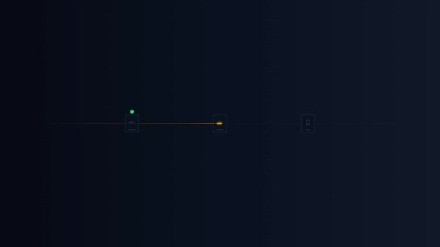 Multi Factor Authentication Flow Animation with Sequential Biometric Device and Password Verification Steps Dark Background Seamless Loop Corporate Cybersecurity Technology Video