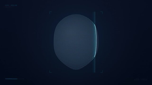 Liveness Detection Anti Spoofing Biometric Animation with 3D Depth Scan Verification and Face Authentication Dark Background Seamless Loop Corporate Cybersecurity Technology Video