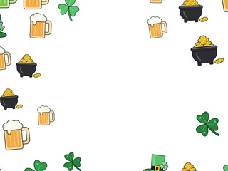 Fototapeta premium Lucky Irish Icons Corner Frame Design