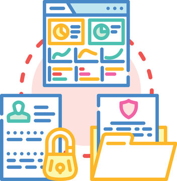 Safeguarding web platforms vector concept illustrating a comprehensive approach to online security, user experience optimization, data protection, and content filtering for safe internet usage